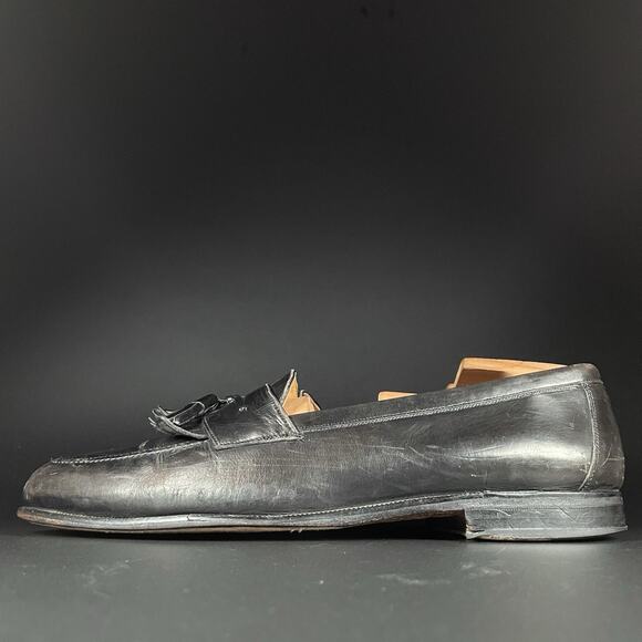 Mezlan Santander Men’s 9.5 M Black Leather Tassel Loafer Slip On Dress Shoes GUC main image 8